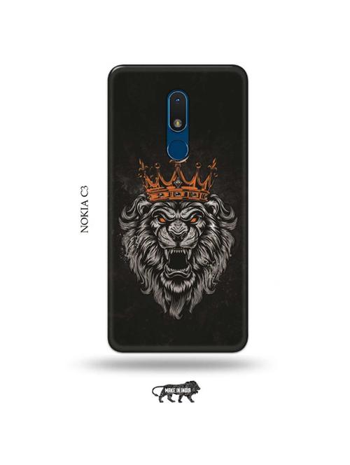 king lion back cover compatible with nokia c3 - 19010730 - Very Small Image - 1