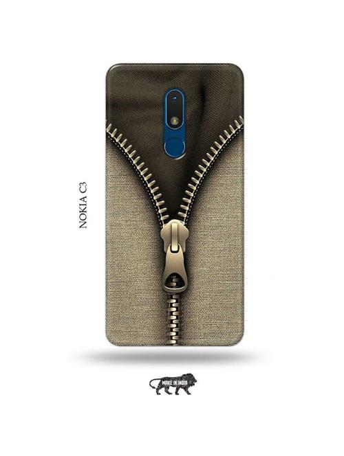 zipper back cover compatible with nokia c3 - 19010783 - Very Small Image - 1
