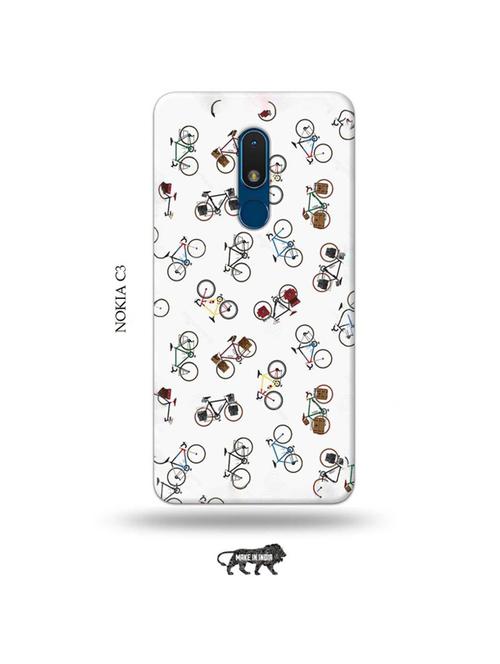tweakymod designer printed hard case | cycle love back cover compatible with nokia c3 - 19010836 - Very Small Image - 1