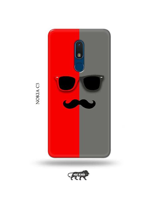 hipster red back cover compatible with nokia c3 - 19010840 - Very Small Image - 1