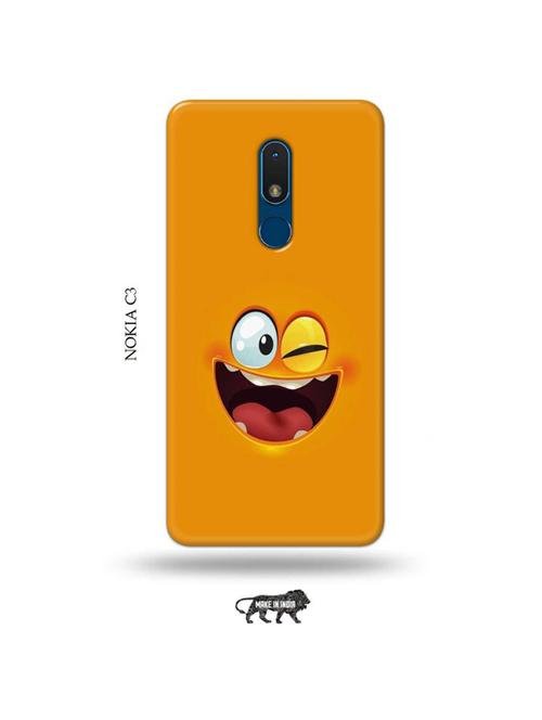 funny face orange back cover compatible with nokia c3 - 19010862 - Very Small Image - 1