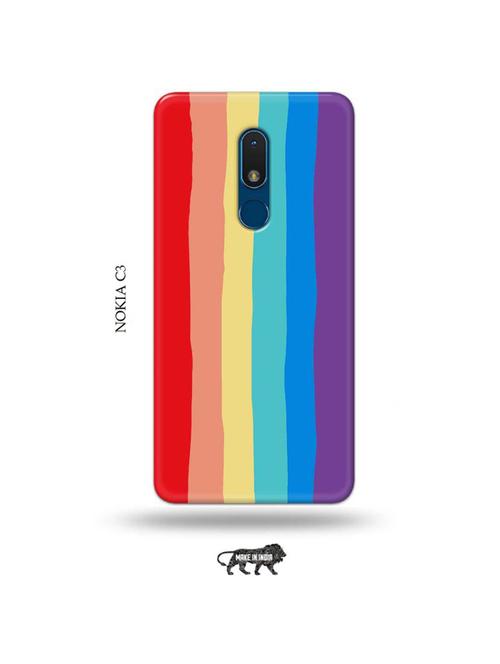 rainbow colour back cover compatible with nokia c3 - 19010865 - Very Small Image - 1