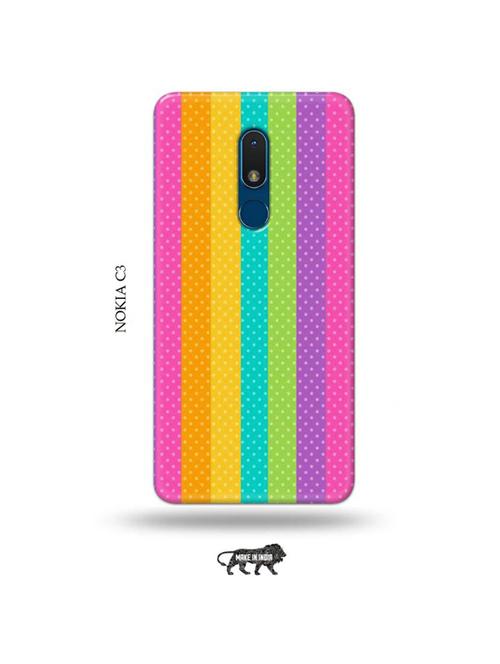 dotted rainbow back cover compatible with nokia c3 - 19010867 - Very Small Image - 1