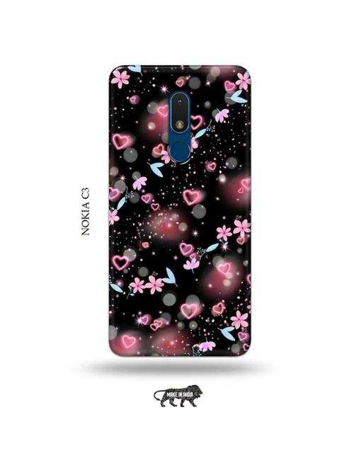 flower and hearts back cover compatible with nokia c3 - 19010970 - Very Small Image - 1