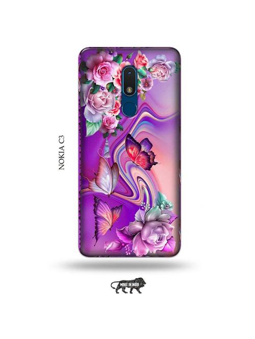 flowers back cover compatible with nokia c3 - 19010980 - Very Small Image - 1