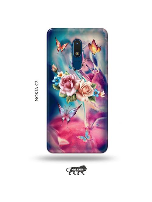tweakymod designer printed hard case | flowers back cover compatible with nokia c3 - 19011015 - Very Small Image - 1