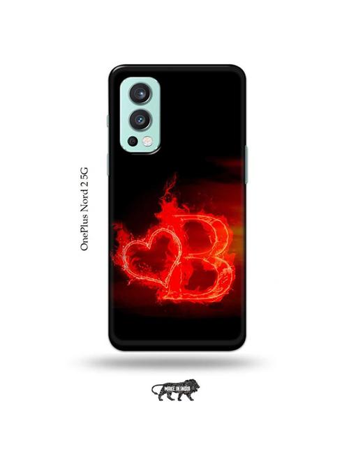 fire heart letter b back cover compatible with oneplus nord 2 - 19011099 - Very Small Image - 1
