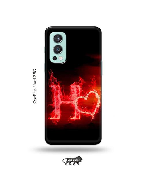 fire heart letter h back cover compatible with oneplus nord 2 - 19011105 - Very Small Image - 1