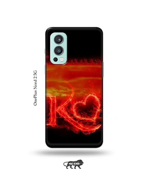 fire heart letter k back cover compatible with oneplus nord 2 - 19011108 - Very Small Image - 1