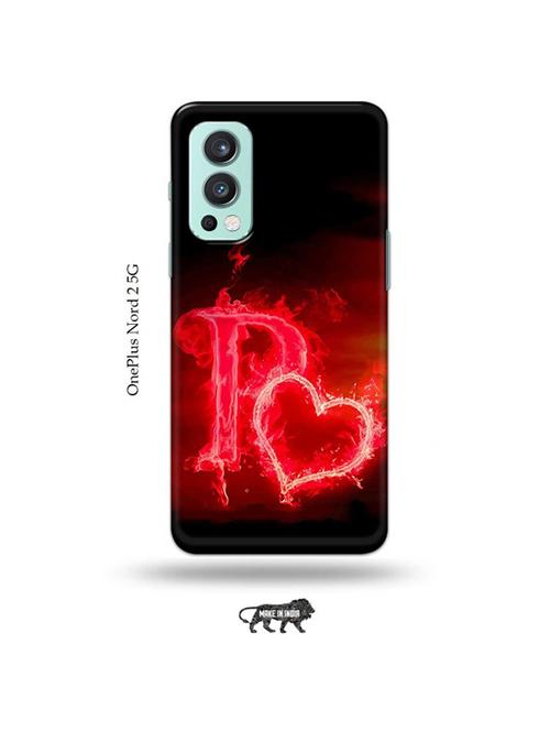 fire heart letter p back cover compatible with oneplus nord 2 - 19011113 - Very Small Image - 1