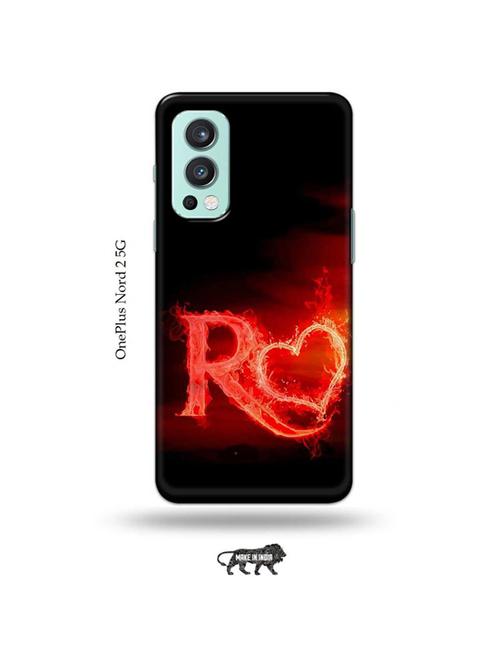 fire heart letter r back cover compatible with oneplus nord 2 - 19011115 - Very Small Image - 1