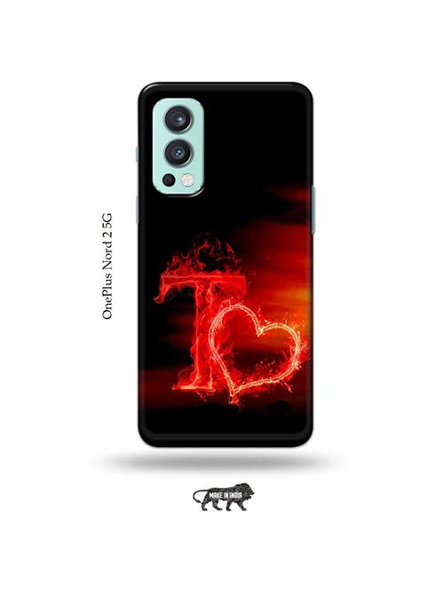 fire heart letter t back cover compatible with oneplus nord 2 - 19011117 - Very Small Image - 1
