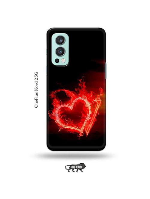 fire heart letter v back cover compatible with oneplus nord 2 - 19011119 - Very Small Image - 1