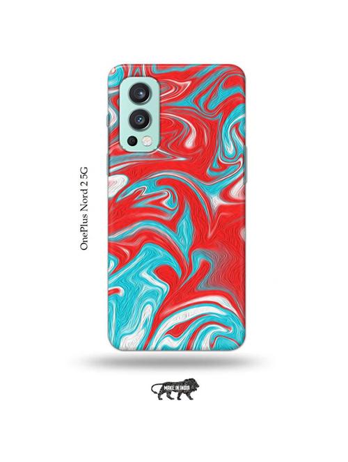 messy blue red back cover compatible with oneplus nord 2 - 19011219 - Very Small Image - 1