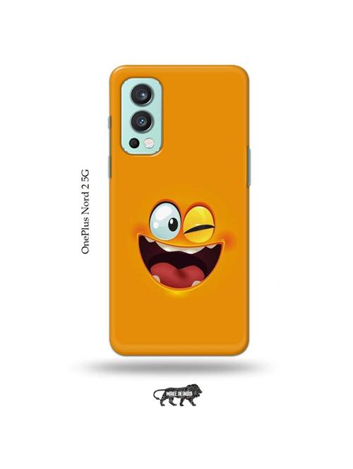 tweakymod designer printed hard case | funny face orange back cover compatible with oneplus nord 2 - 19011381 - Very Small Image - 1