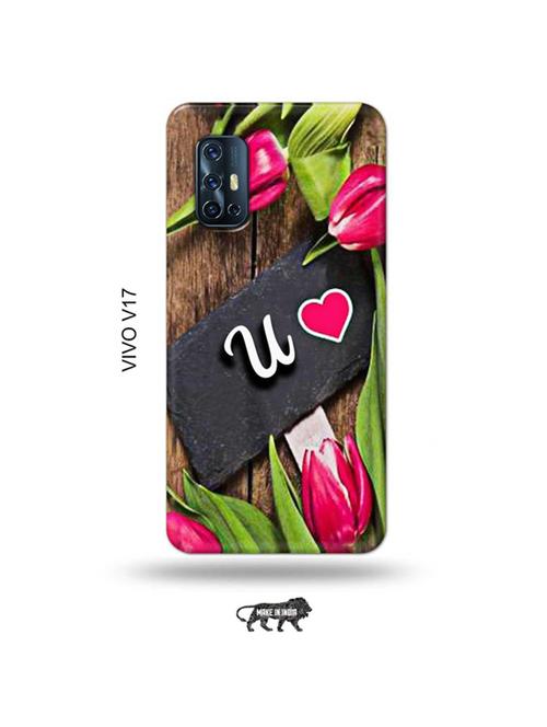 flower letter u back cover compatible with vivo v17 - 19011609 - Very Small Image - 1