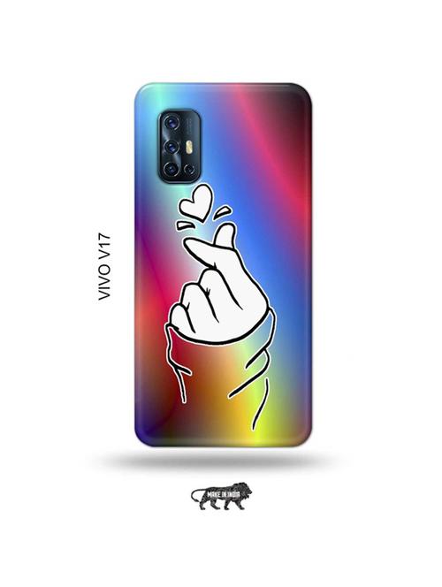 korean heart gesture multicolour back cover compatible with vivo v17 - 19011866 - Very Small Image - 1