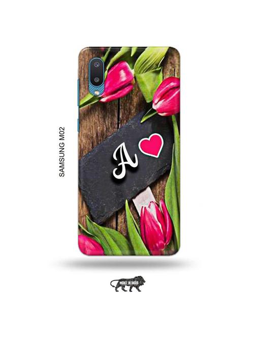 flower letter a back cover compatible with samsung m02 - 19012108 - Very Small Image - 1