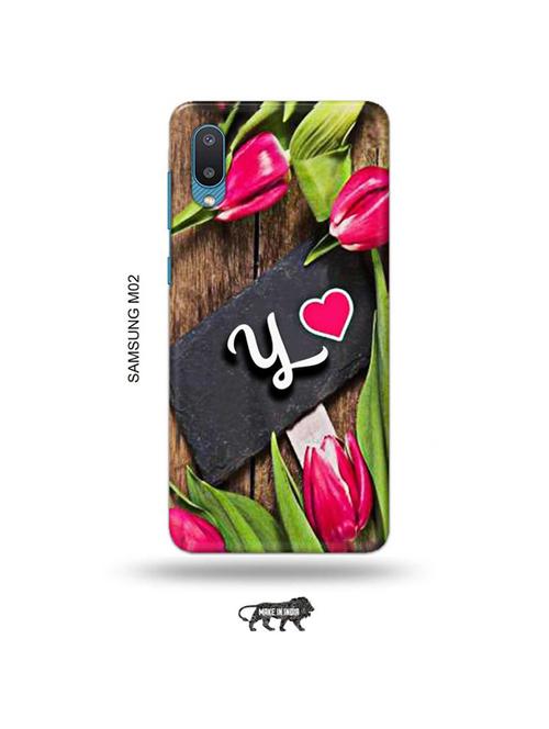 tweakymod designer printed hard case | flower letter back cover compatible with samsung m02 - 19012132 - Very Small Image - 1