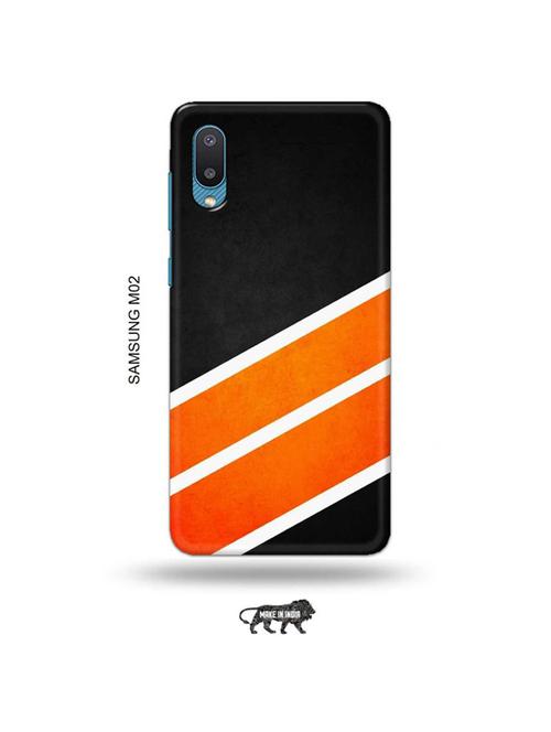 orange strips back cover compatible with samsung m02 - 19012227 - Very Small Image - 1