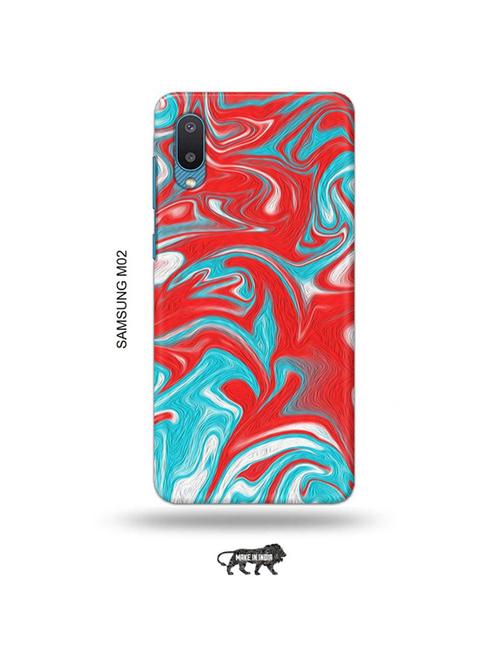 tweakymod designer printed hard case | messy blue red back cover compatible with samsung m02 - 19012257 - Very Small Image - 1