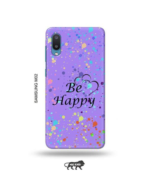 tweakymod designer printed hard case | be happy back cover compatible with samsung m02 - 19012325 - Very Small Image - 1