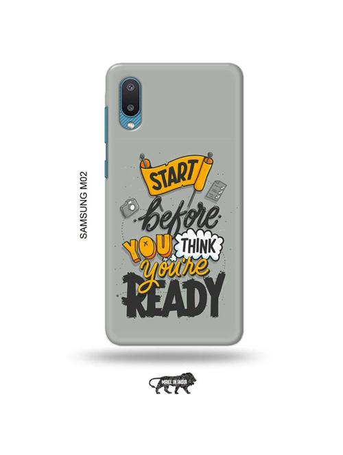 tweakymod designer printed hard case | start before you think youre ready back cover compatible with samsung m02 - 19012332 - Very Small Image - 1