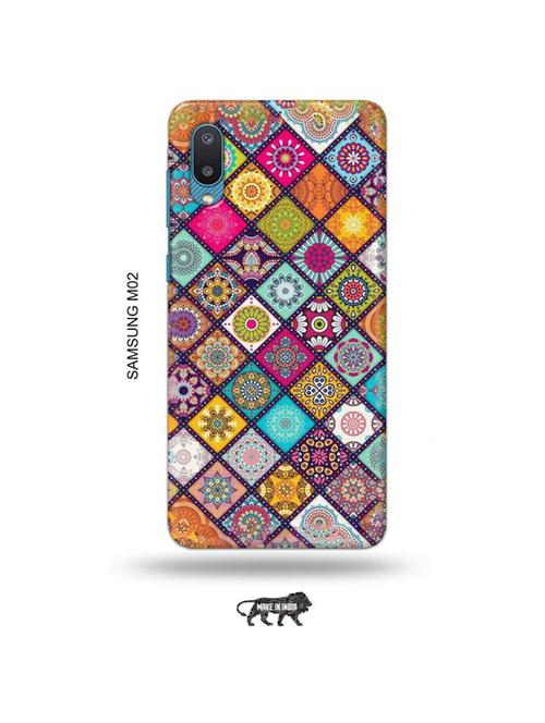 tweakymod designer printed hard case | aztec mix back cover compatible with samsung m02 - 19012357 - Very Small Image - 1
