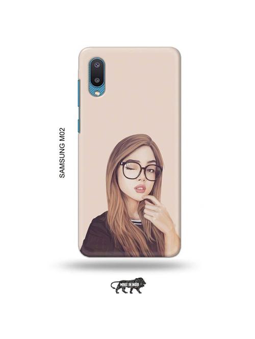 tweakymod designer printed hard case | girl illustration back cover compatible with samsung m02 - 19012383 - Very Small Image - 1