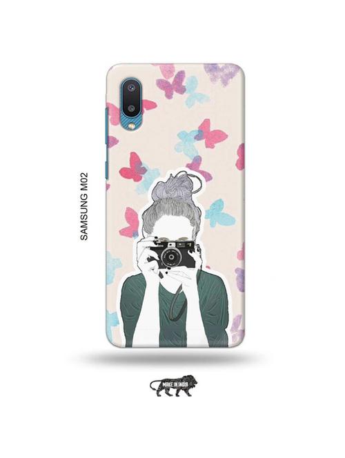 tweakymod designer printed hard case | camera buff girl back cover compatible with samsung m02 - 19012389 - Very Small Image - 1