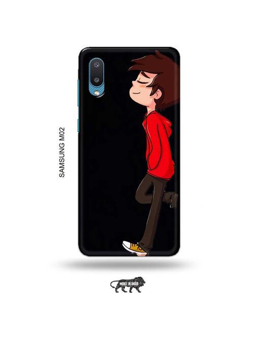tweakymod designer printed hard case | alone boy back cover compatible with samsung m02 - 19012483 - Very Small Image - 1