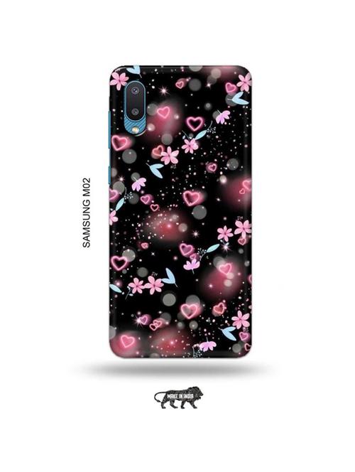 tweakymod designer printed hard case | flower and hearts back cover compatible with samsung m02 - 19012527 - Very Small Image - 1