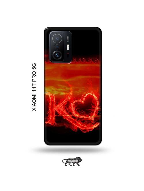 tweakymod designer printed hard case | fire heart letter k back cover compatible with xiaomi 11t pro 5g - 19012665 - Very Small Image - 1