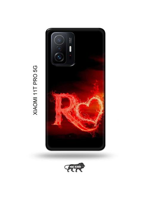 tweakymod designer printed hard case | fire heart letter r back cover compatible with xiaomi 11t pro 5g - 19012672 - Very Small Image - 1