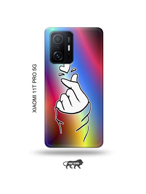 korean heart gesture multicolour back cover compatible with xiaomi 11t pro 5g - 19012904 - Very Small Image - 1