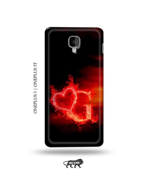 fire heart letter g back cover compatible with oneplus 3, oneplus 3t - 19013180 - Very Small Image - 1