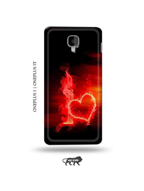 fire heart letter i back cover compatible with oneplus 3, oneplus 3t - 19013182 - Very Small Image - 1