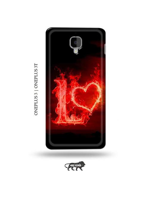 fire heart letter l back cover compatible with oneplus 3, oneplus 3t - 19013185 - Very Small Image - 1