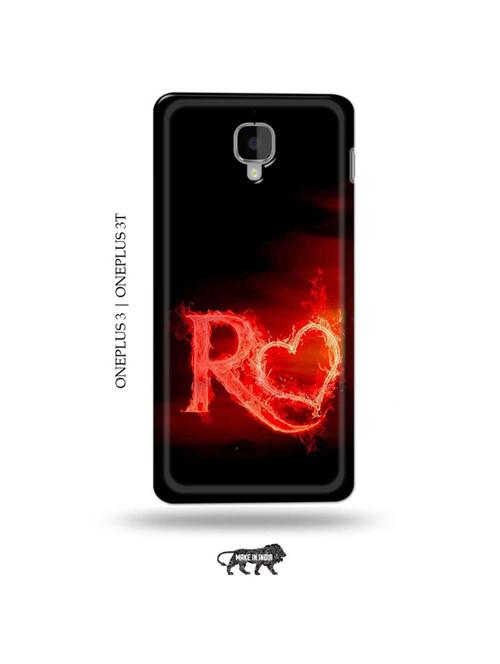 fire heart letter r back cover compatible with oneplus 3, oneplus 3t - 19013191 - Very Small Image - 1