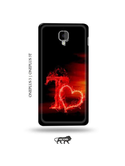 fire heart letter t back cover compatible with oneplus 3, oneplus 3t - 19013193 - Very Small Image - 1