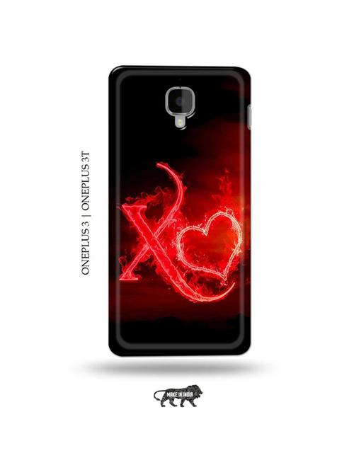 fire heart letter x back cover compatible with oneplus 3, oneplus 3t - 19013197 - Very Small Image - 1