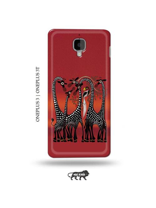 kalankari giraffe back cover compatible with oneplus 3, oneplus 3t - 19013318 - Very Small Image - 1