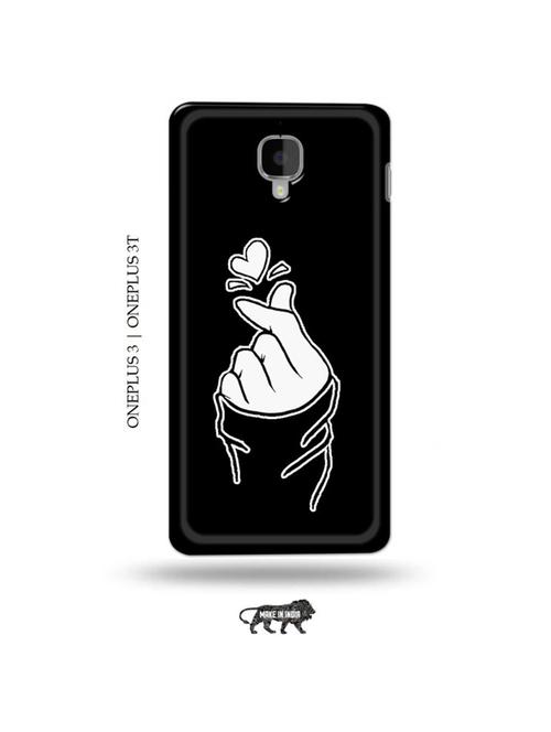 korean heart gesture black back cover compatible with oneplus 3, oneplus 3t - 19013424 - Very Small Image - 1
