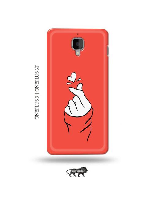 korean heart gesture pink back cover compatible with oneplus 3, oneplus 3t - 19013425 - Very Small Image - 1