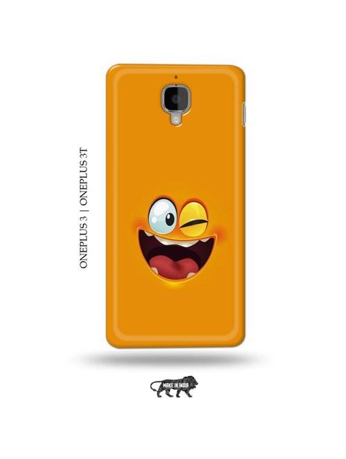 funny face orange back cover compatible with oneplus 3, oneplus 3t - 19013457 - Very Small Image - 1