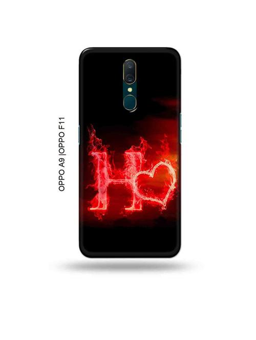 fire heart letter h back cover compatible with oppo a9, oppo f11 - 19014738 - Very Small Image - 1
