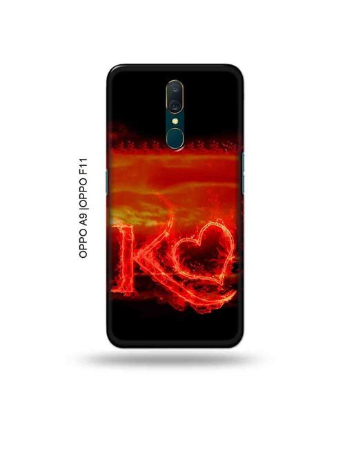 fire heart letter k back cover compatible with oppo a9, oppo f11 - 19014741 - Very Small Image - 1