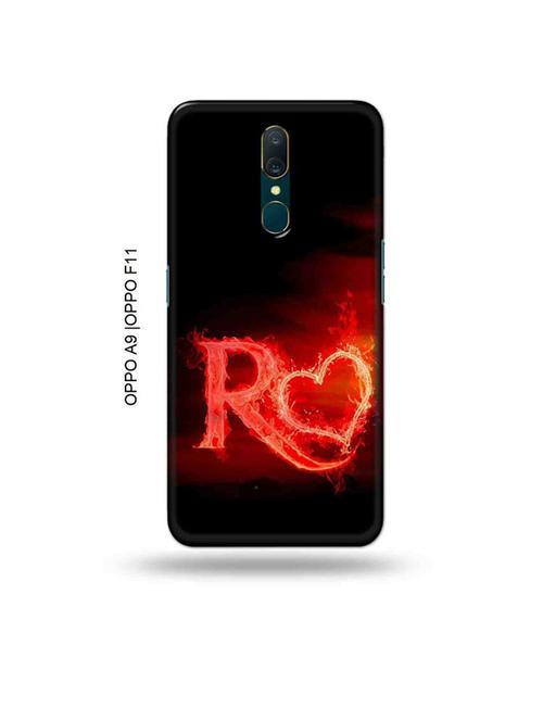 fire heart letter r back cover compatible with oppo a9, oppo f11 - 19014748 - Very Small Image - 1