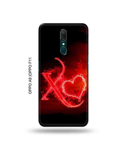 fire heart letter x back cover compatible with oppo a9, oppo f11 - 19014754 - Very Small Image - 1