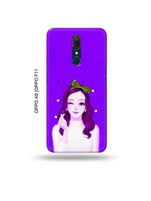 lovely girl purple back cover compatible with oppo a9, oppo f11 - 19014800 - Very Small Image - 1